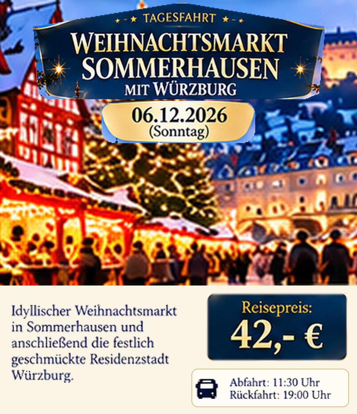 Weihnachtsmarkt Sommerhausen mit Würzburg 2026