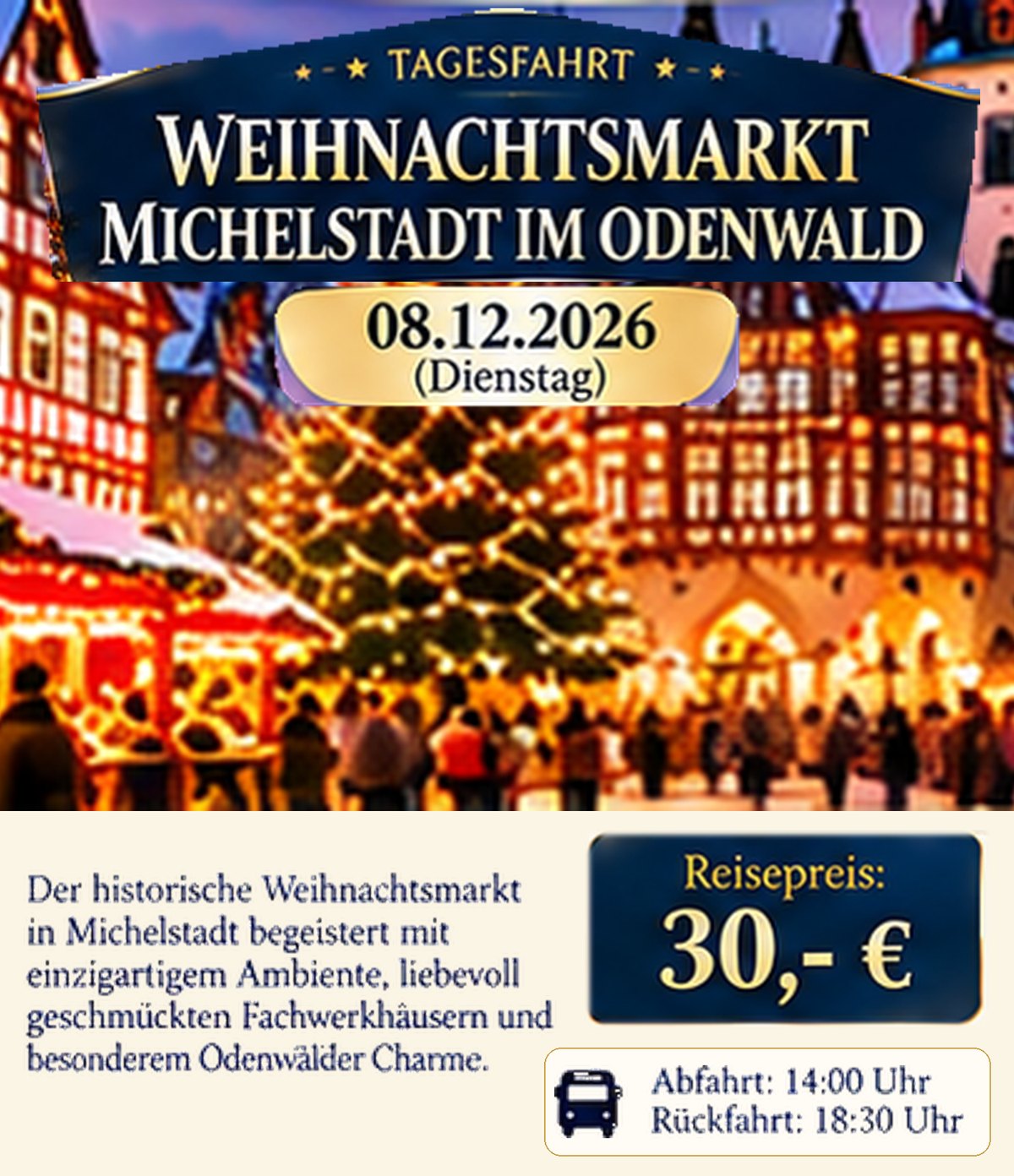 Weihnachtsmarkt Michelstadt im Odenwald 2026