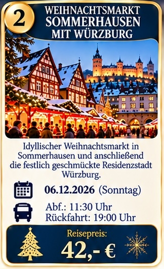 Weihnachtsmarkt Sommerhausen mit Würzburg 2026